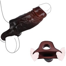 Reusable Penis Sleeve with Cock Ring Open-Ended Penis Enlarger Extender for Men