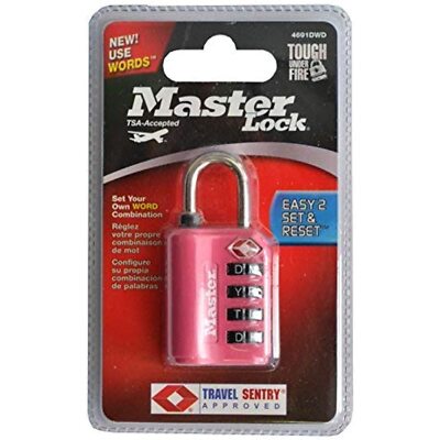 Master Lock 4691DWD TSA Set-Your-Own Password Combination Lock, Color Will Vary,