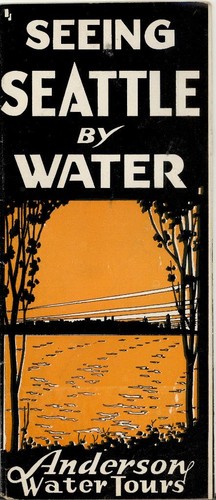 ANTIQUE C1920s-30s "SEEING SEATTLE BY WATER TRAVEL BROCHURE/MAP"