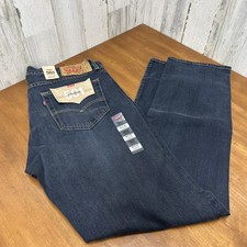 Levi's 501 Straight Leg Button Fly Dark Wash w Stretch Men's Sizes NWT 36x34