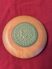 Longaberger ACO WB Coaster Basket Lid w/Light Ivy Rooster Ceramic Insert #50892