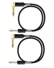 12 Inch Guitar Patch Cable 2 Pack Performance 12in-2Pack Black Straight-Angled