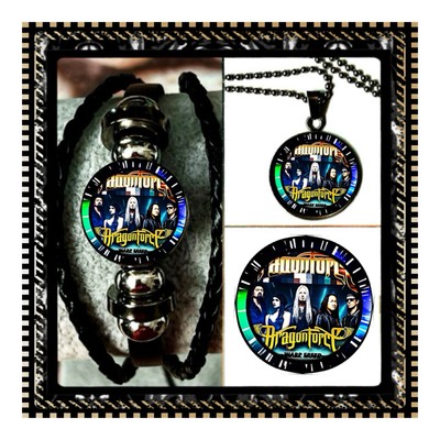 DRAGON FORCE POWER METAL   ROCKBAND SET BRACELET  NECKLACE  PIN