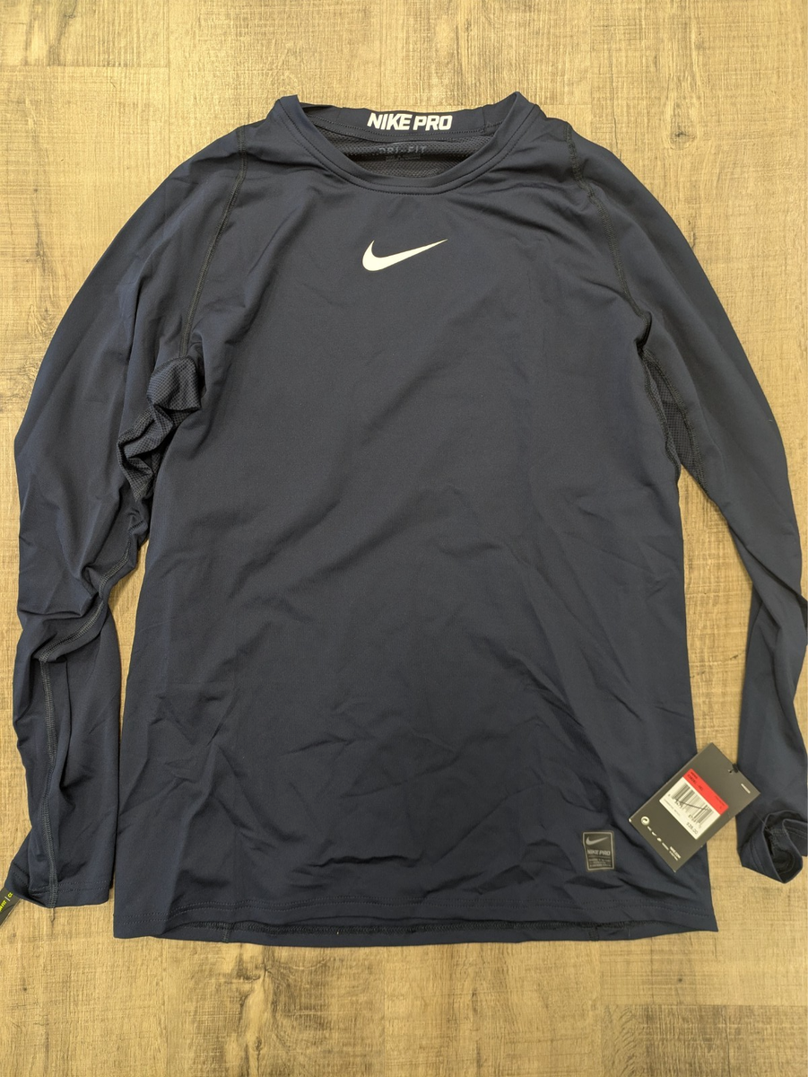 NIKE Pro elite2019 Tシャツ US-Sサイズ Nike Pro Dri Fit Mens Long Sleeve Shirt Large Navy Compression