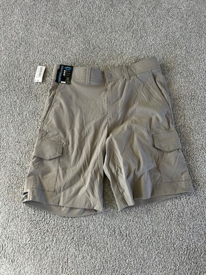 Roundtree & Yorke Mens Work Play Preformance Cargo Shorts Size 32'' Tan