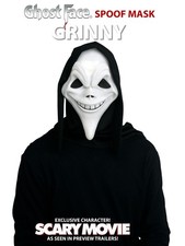 Fun World GHOST FACE Spoof Mask with Hood- GRINNY- Adult Size