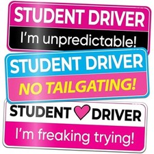 3-Pack Student Driver Magnet for Car Metal Only Not for Mixed Pack 4