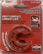 NEW Milwaukee 1/2 in. Close Quarters Tubing Cutter Model 48-22-4260
