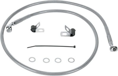 Drag Specialties Std Length Front Stainless Steel Brake Line Kit-Clear-660310