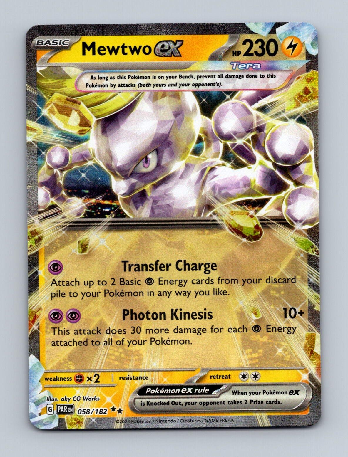 Mewtwo ex 058/182 Double Rare Paradox Rift Pokemon Holo Near Mint