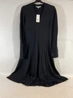 L.K. Bennett DR Aviana Black Long Sleeve Midi Dress Size 14 With Attached Label