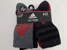 Adidas Aeroready Youth Cushioned Crew Socks-6 Pk