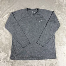 Nike Swim Shirt Mens XXL Gray Dri-FIT UPF 40+ Rash Guard Long Sleeve Sun Shield