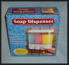 3-in-1 Liquid Soap Dispenser Push Button Shower Wall Mounted Open Box Unused