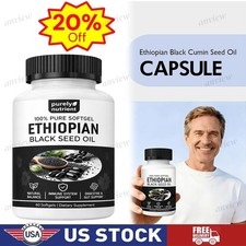 Ethiopian Black Seed Oil Softgels 4.64 Thymoquinone Gluten-Free, 60 capsules