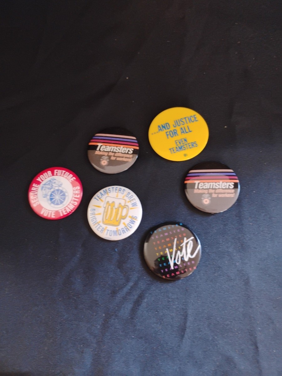 Vintage Even Teamsters…And Justice For All Button Pinback Yellow