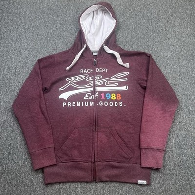 RST Hoodie Damen 10 rot Fleece durchgehender Reißverschluss Race Dept 1988 Grafik Racing
