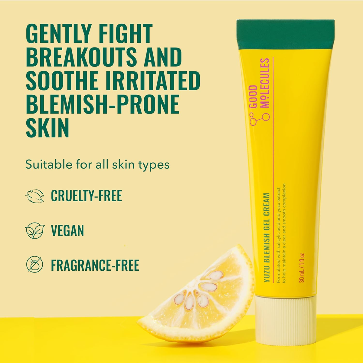 Yuzu Blemish Gel Cream - Lightweight Gel Moisturizer with