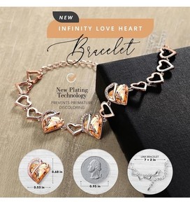 Authentic Leafael Mothers Day Gifts 18K Rose Gold Plated Love Heart Link or Healing Stone