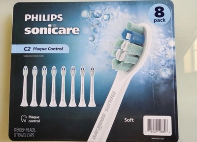 (8) Pack Philips Sonicare C2 Optimal Plaque Control Replacement Tooth Brush Head