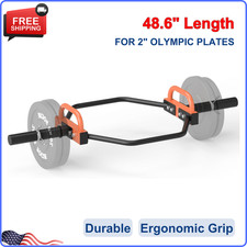 Hex Trap Bar 48.6 in Olympic Deadlift Barbell For Squats Shrugs 2" Weightlifting