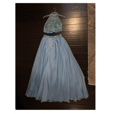 Sherri Hill Light Blue Beaded 2 Piece Prom Dress/Formal Dress Set Size 8