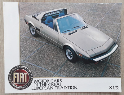 Fiat X1/9 1500 Brochure / Leaflet c.1980