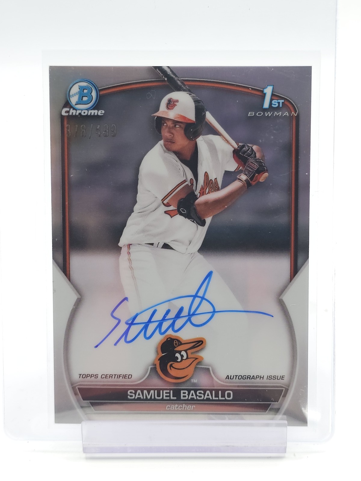 Samuel Basallo 2023 Bowman Chrome #CPA-SB Prospect Auto 