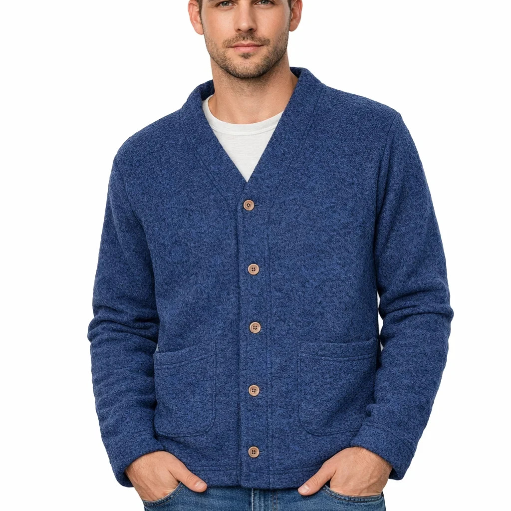 MADSON Herren Strickjacke Baumwolle blau DU2525256 V-Ausschnitt Made in Italy 36390₽