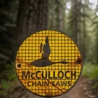 Vintage McCulloch Chain Saws Porcelain Sign Stihl Husqvarna ECHO Poulan Gas Oil
