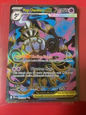 Mega Chandelure ex 099/084 Me05: Pitch Black Holo doppia carte Pokemon rare quasi nuove