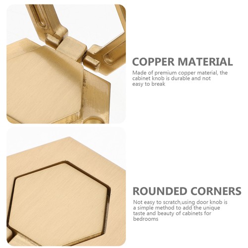 5 Sets Hexagonal Handle Gold Knobs Folding Cabinet Kitchen Cabinets - Picture 4 of 12