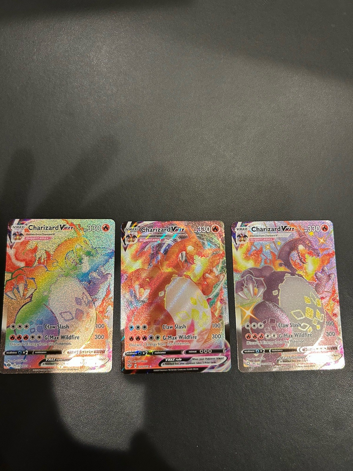 Pokémon TCG Charizard VMAX Set 074/073, 020/189, SV107/SV122, And SwSH261