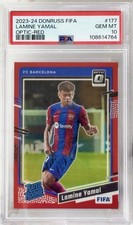 2023-24 Panini Donruss FIFA Lamine Yamal Rookie Optic Red Prizm /299 RC PSA 10