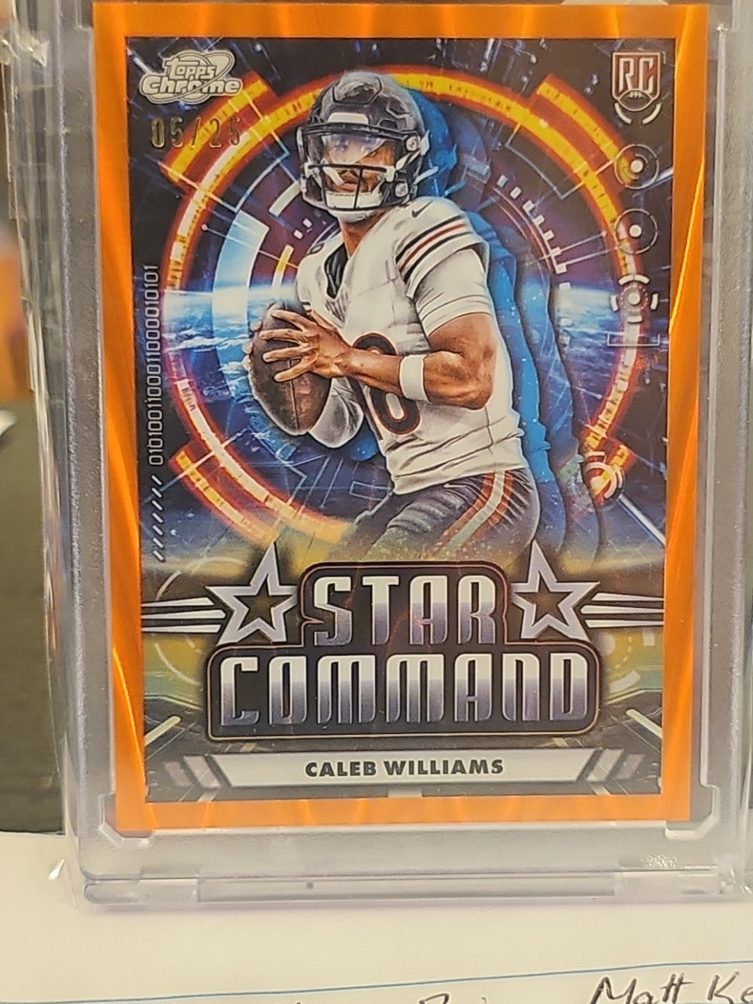 Caleb Williams Topps Cosmic Chrome Star Command #SC5 Orange Galactic