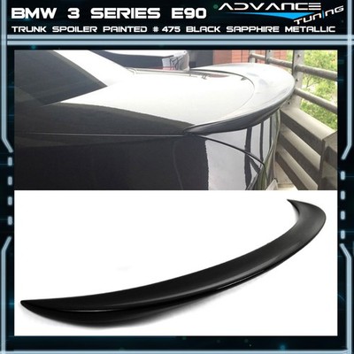 For 06-12 BMW 3 Series E90 M3 Trunk Spoiler Painted #475 Black Sapphire Metallic