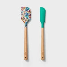 2pc Silicone Mini Spatula Set Teal/Print - Tabitha Brown for Target
