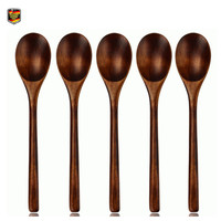 HolzsuppenlöFfel Set 5 StüCk Japanisch Nanmu Holz Langgriff