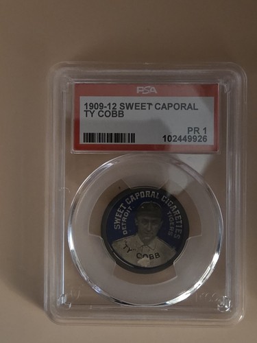 1909–12 Sweet Caporal Ty Cobb Domino Disc PSA 1 PR | Pre-War HOF