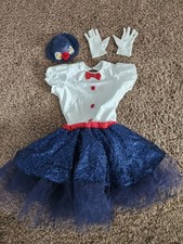 dance costume girls blue, red white barely used