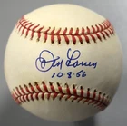 Don Larsen Signed American League Baseball Autograph 10-8-56 Inscription