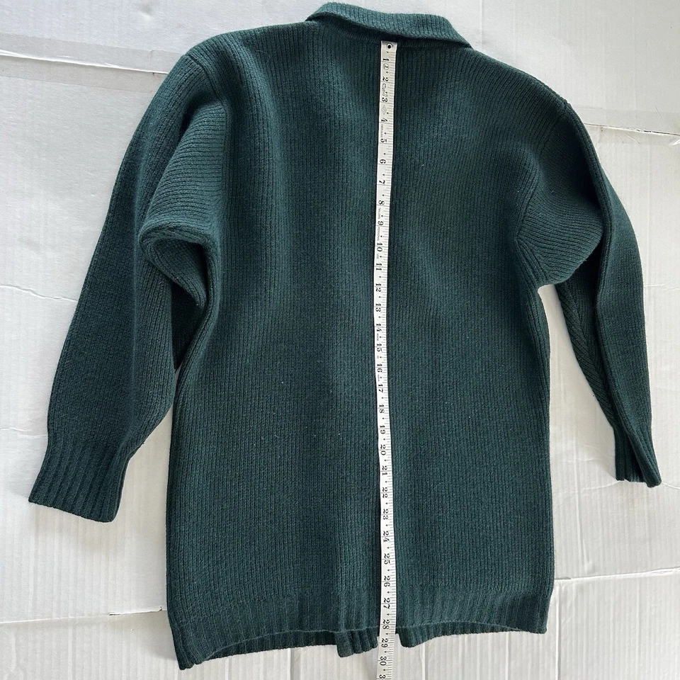 Vtg Rafaella Womens M Lambswool Angora Rabbit Hair Blend Green Cardigan Sweater - Image 3 of 4