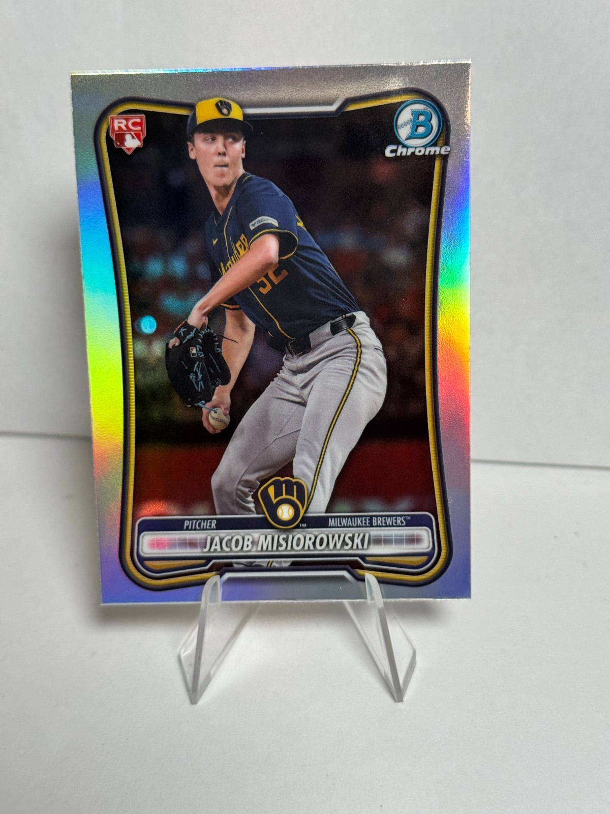 2026 Bowman Jacob Misiorowski Chrome Red RC Variation #35 Brewers Rookie