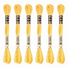Yellow 6 Skeins Embroidery Floss Polyester Embroidery Threads for Embroidery