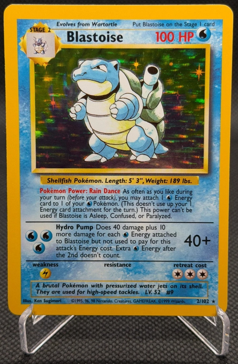 Blastoise 2/102 Base Set Unlimited Holo Rare Vintage Pokemon Card NM