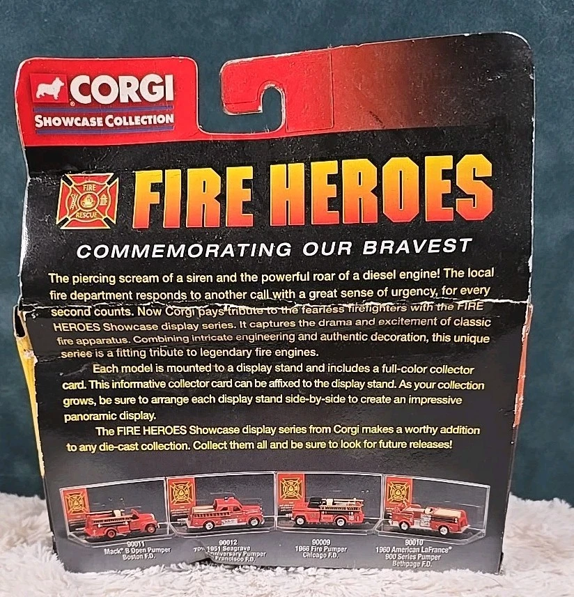 Camión de bomberos Corgi Fire Heroes Die-Cast 1951 blanco Seagrave bomba departamento de bomberos Foto 2 de 4