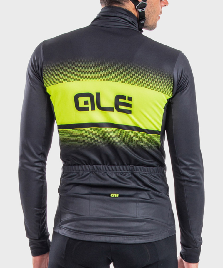 Alè Solid Winter Salopette 3/4 Uomo, Nero/Giallo Fluo (Fondello 4h) - S, Nero