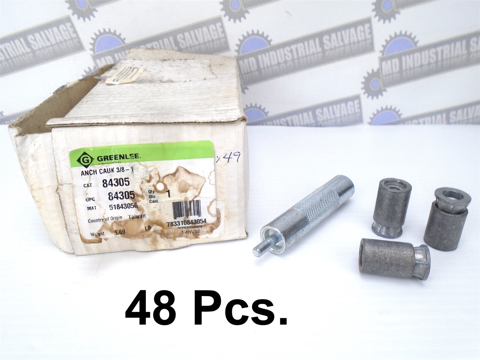 (48 Pcs) Greenlee 84305 Caulking Anchors w/ Setting Tool 3/8" (NEW