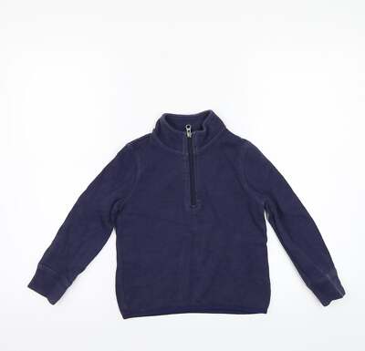 GAP Kinder Jungen blau 100% Baumwolle Basic T-Shirt Gr. XS hochgeschlossen