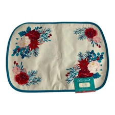 The Pioneer Woman Christmas Floral Wishful Winter Single Reversible Placemat